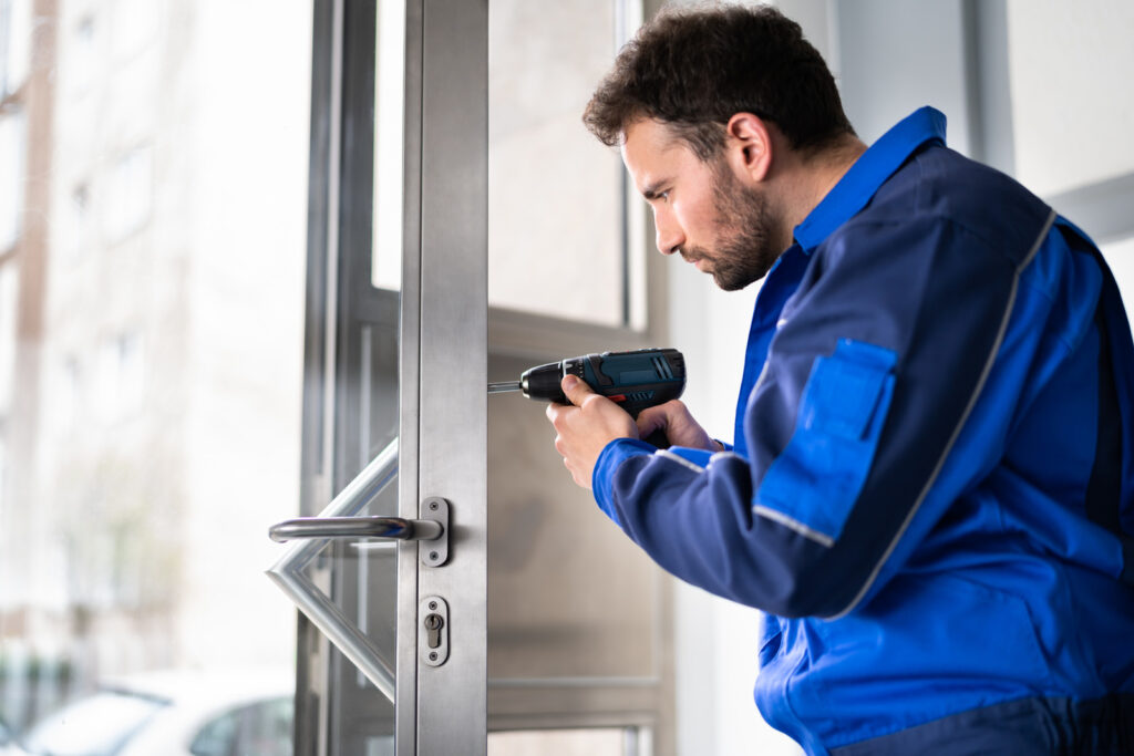 High-security lock installation by BS Locksmith in Village East, Aurora, CO.